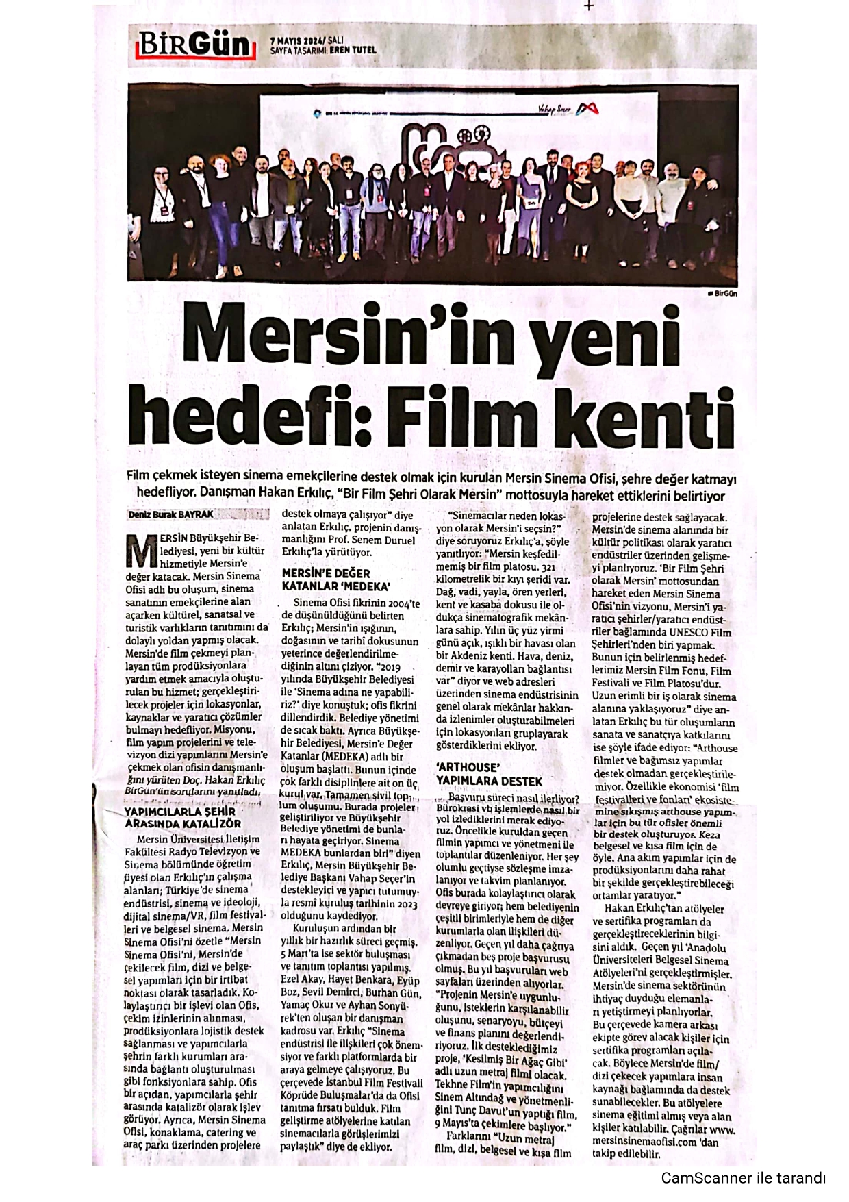 Mersin’in yeni hedefi: Film kenti 7 Mayıs 2024 Birgün Gazetesi